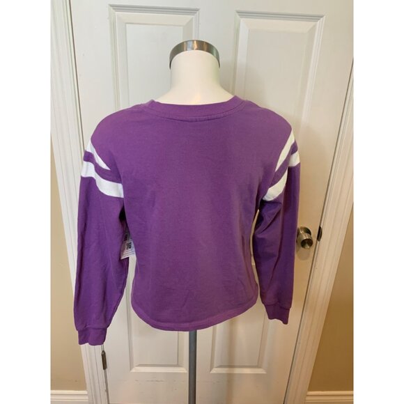 Disney Purple Mickey Mouse Disneyland Striped Sweatshirt, Size Medium - Picture 4 of 5